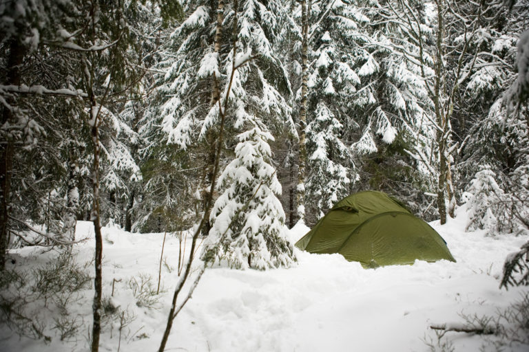 Winter Camping in a Tent in Northern Maine